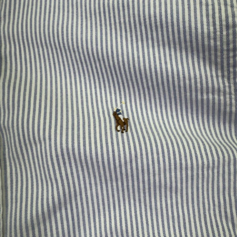 Polo Ralph Lauren Shirt Mens Large Blue Striped Long Sleeve Button Down Classic